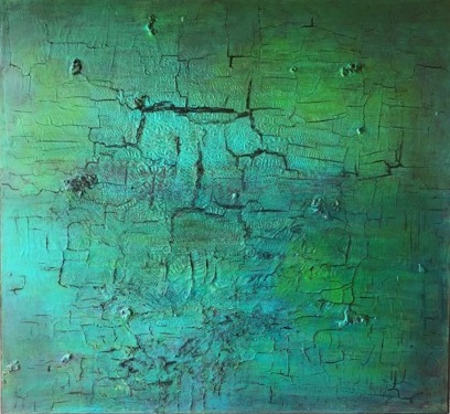 TURQUOISE 3 - 80*80 - €225 - acryl op bitumen