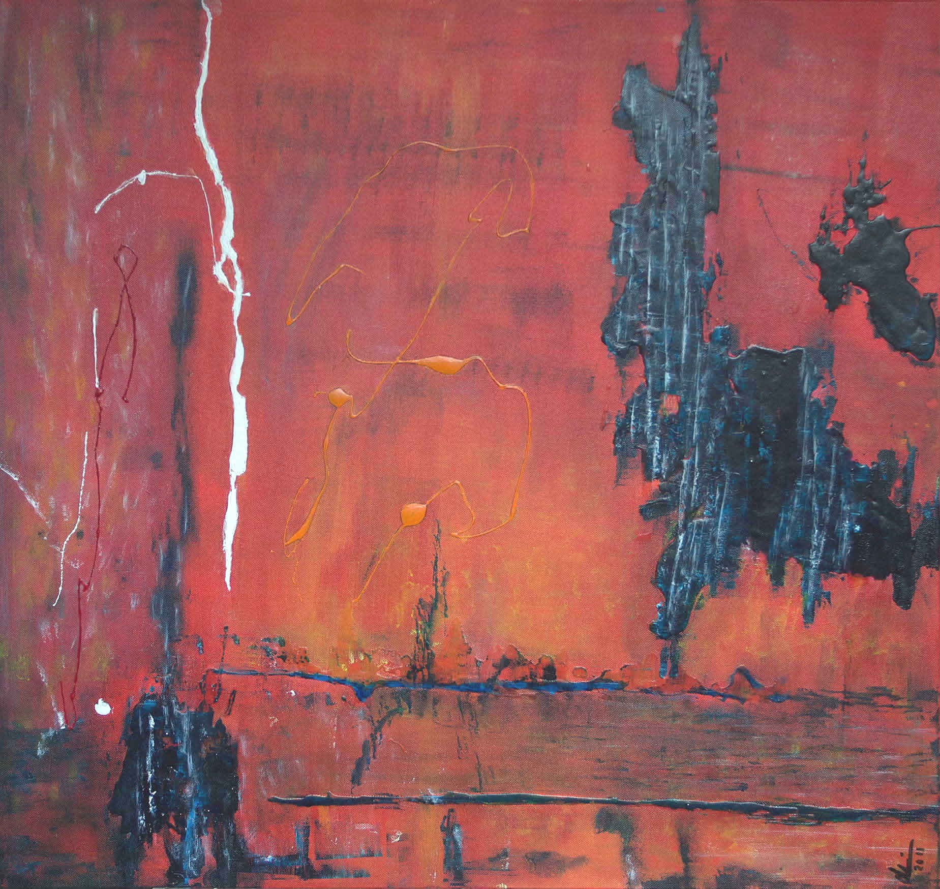 STUDIE IN ROOD - verkocht