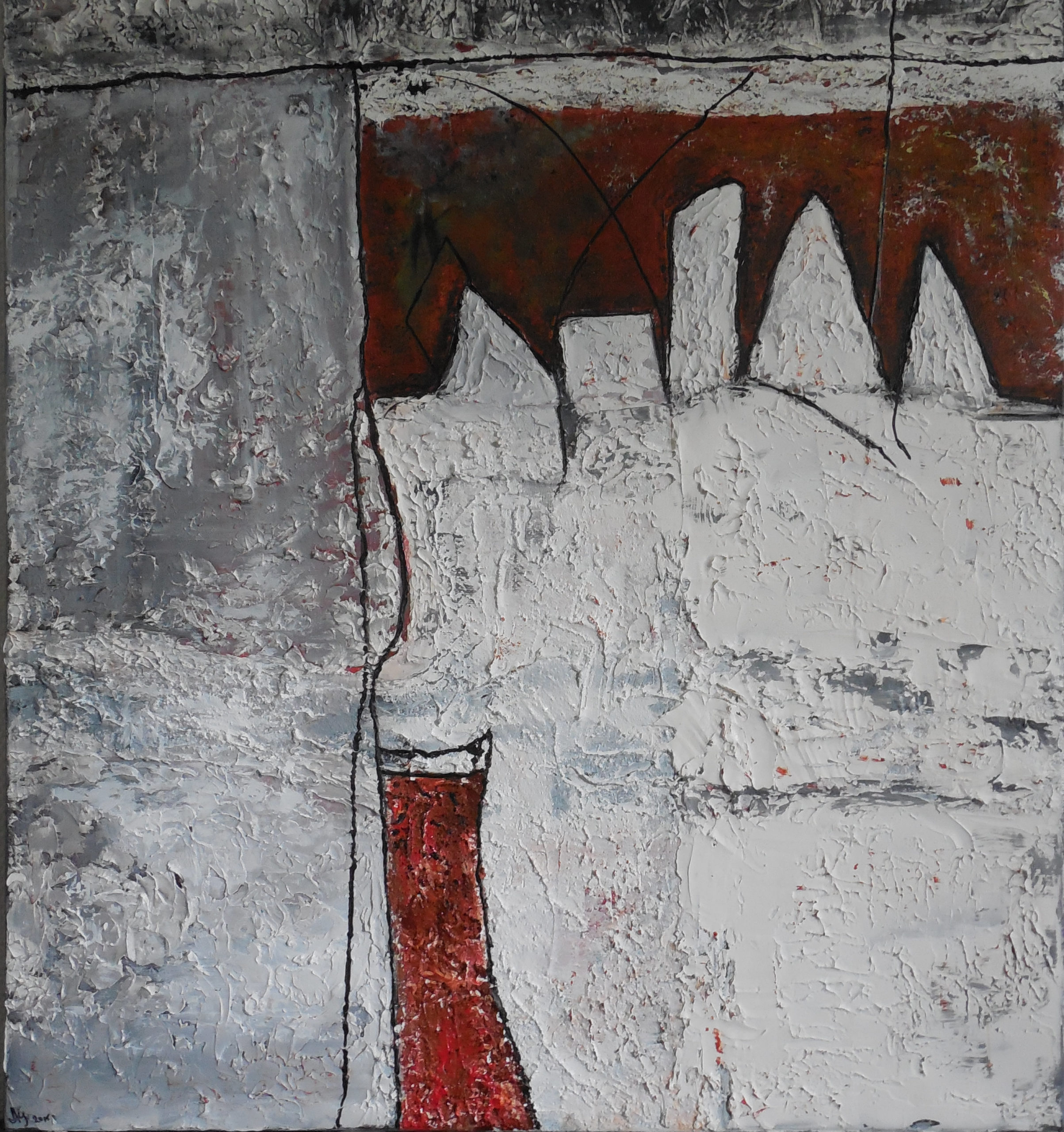 WINTER - 80*100 - €225 - acryl op plamuur