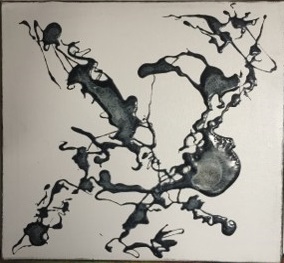 ZWART/WIT DIVERS 2 - 30*30 - €17,50 - acryl op bitumen