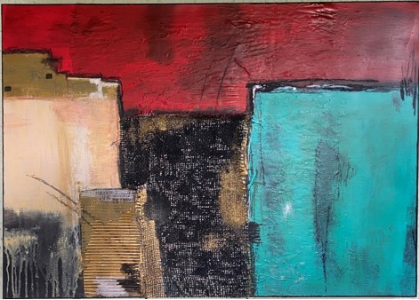 Big City diverse technieken 50 x 70 cm prijs € 195,--